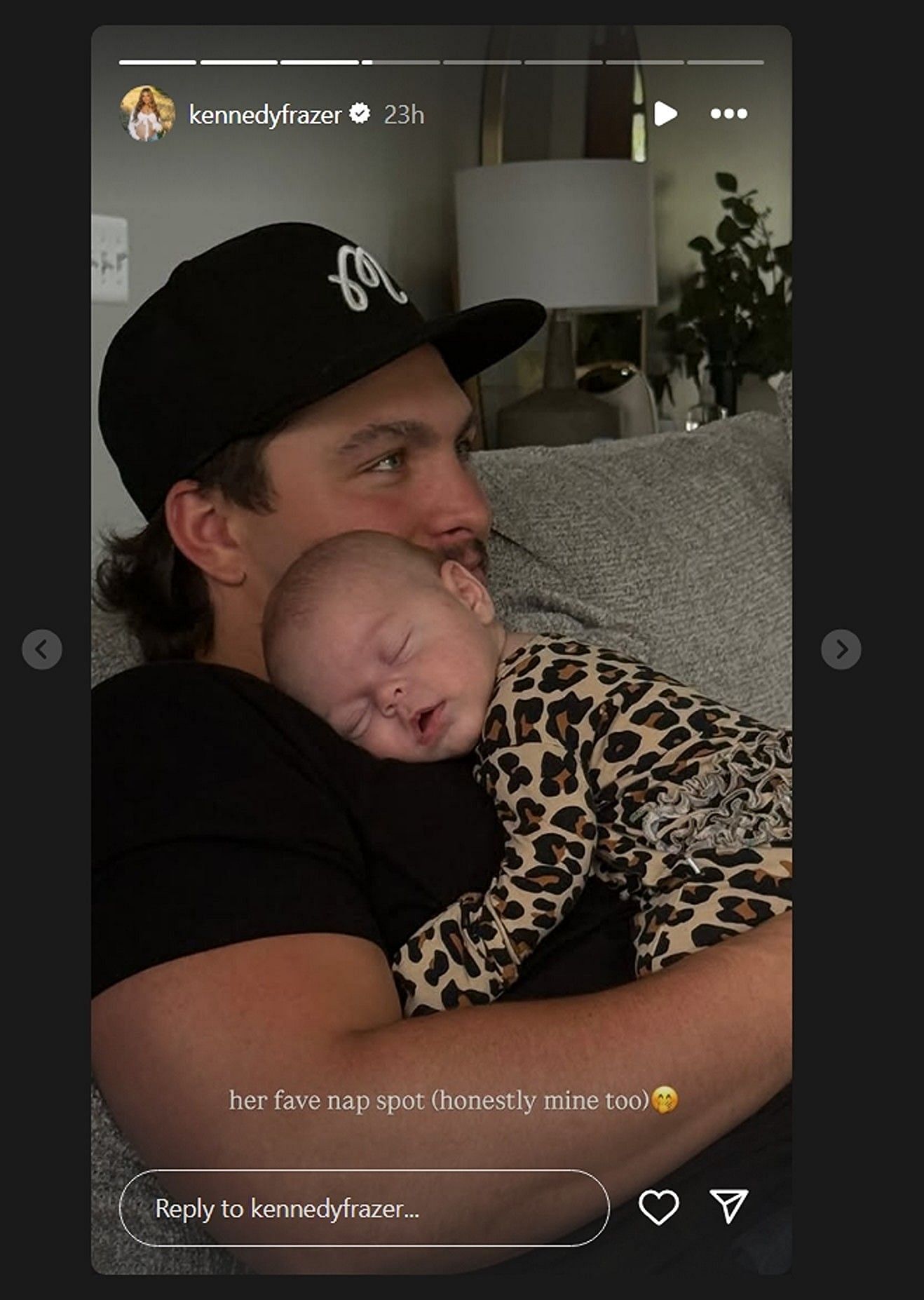 Malcolm Rodriguez's wife Kennedy romanticizes 'fave nap spot' in Lions LB's arms/@kennedyfrazer